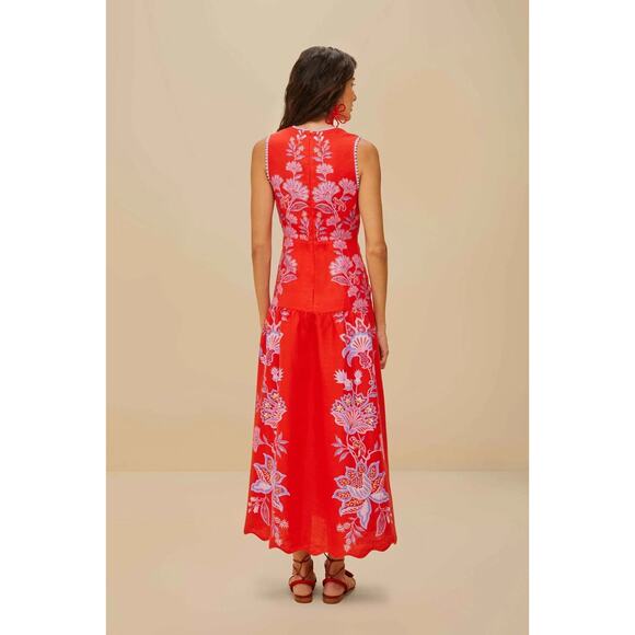 Gorgeous Farm Rio Porcelain Garden Midi Dress NWT Extra Large - Picture 2 of 4